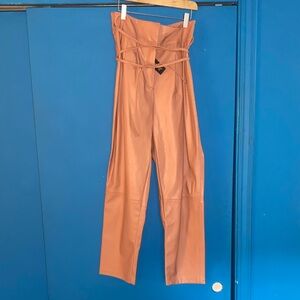 Women's Salmon color High-Waisted Pants